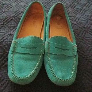 Peter Millar teal suede loafers